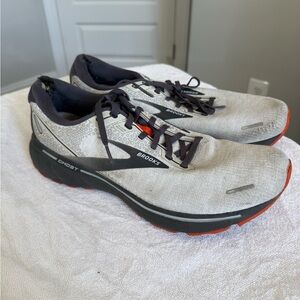 Brooks Men's Ghost 14 Gray and Orange Athletic Shoes